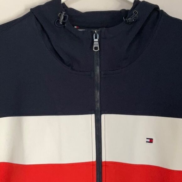 TOMMY HILFIGER NWT MENS ZIP UP COAT JACKET WITH HOOD EXTRA LARGE - Picture 6 of 13